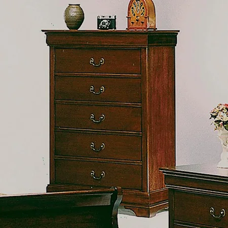 Five Drawer Chest with Wood Veneer